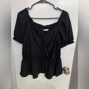 SO Black Ruffle Blouse